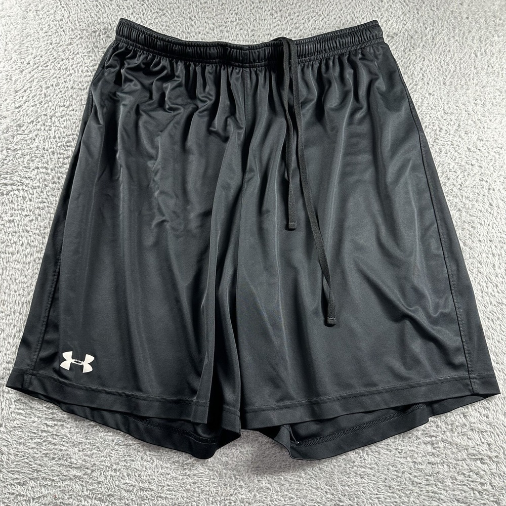 Under Armour Shorts Mens Medium Black Athletic Basketball‎ Lounge Poly Loose Fit